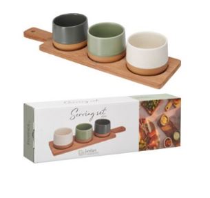 CJ.3 TAÇAS + TABUA BAMBOO 38CM #